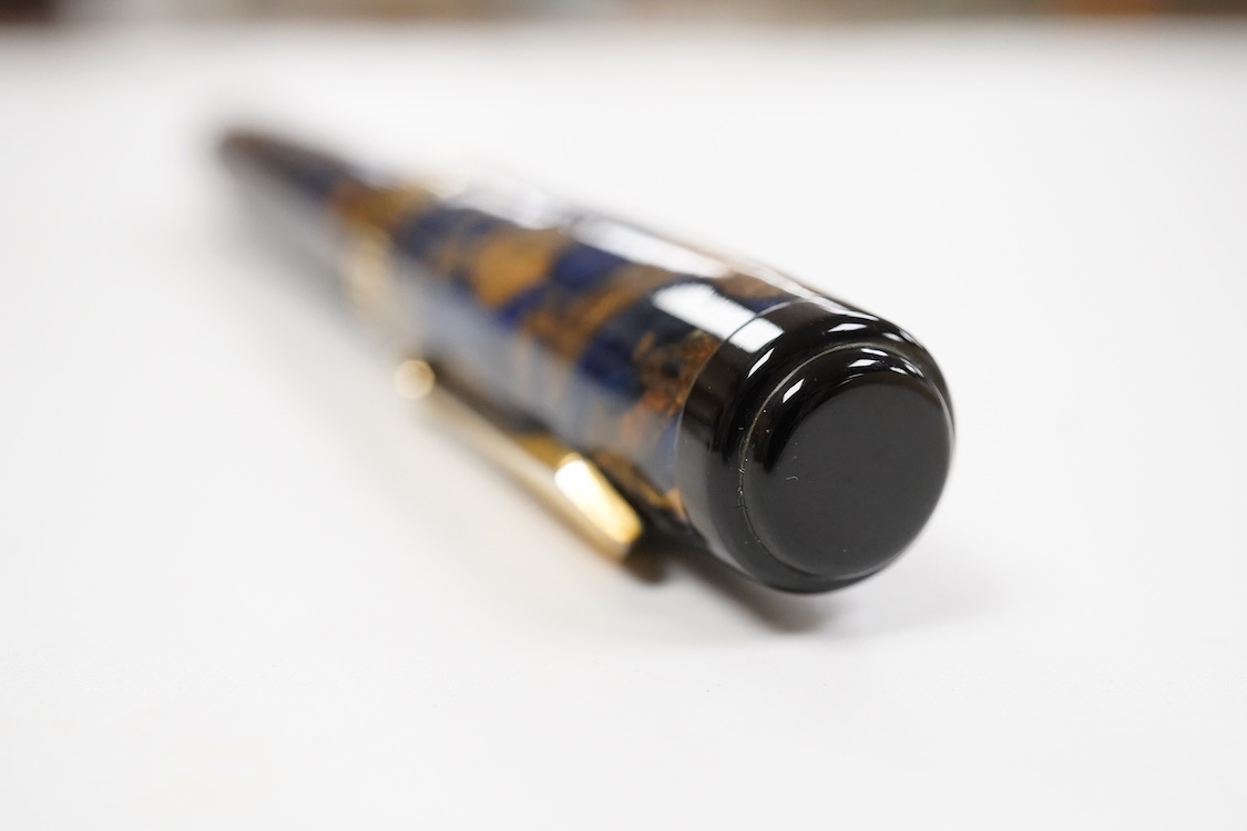 A Waterman Patrician in Turquiss with gold filled fittings and 14ct. gold Patrician nib